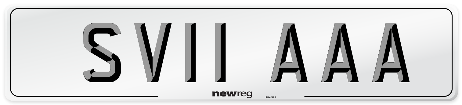 SV11 AAA Number Plate from New Reg